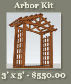 Arbor Kit   3’ x 5’ - $550.00