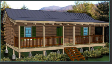 Two Bedroom Hunting Cabin Elevation