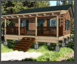 One Bedroom Hunting Cabin Elevation