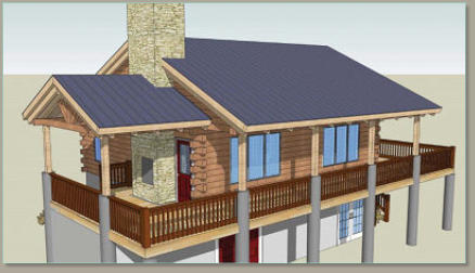 Three Bedroom Hunting Cabin Elevation