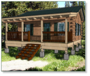 One Bedroom Hunting Cabin Elevation