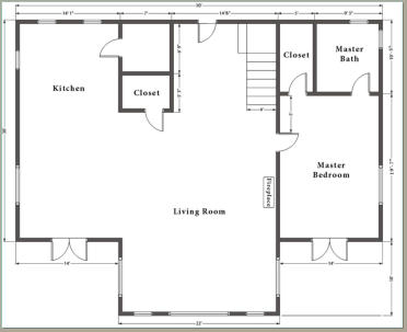 1 st Floor Plan - 3100 Sq ft Mountain View Kit