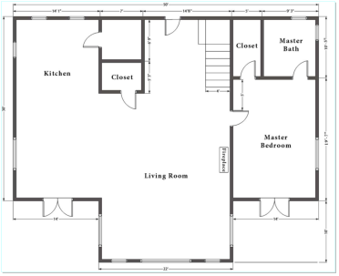 1 st Floor Plan - 3100 Sq ft Mountain View Kit